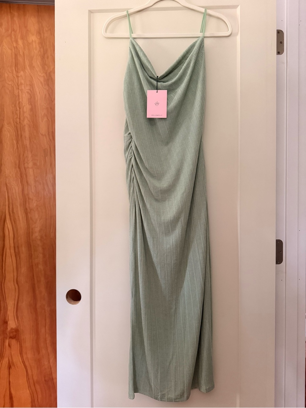 Hello Molly Sage Green Cowl Neck MIDI Dress